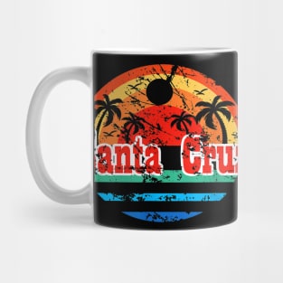 Santa Cruz Vintage Beach Sunset California Mug